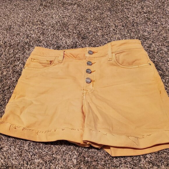 Sanctuary Anthropologie Fearless High Rise Denim Shorts Desert Marigold 28 - Picture 1 of 5